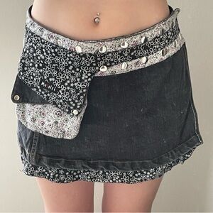 Button Wrap Moshiki Flower Skirt